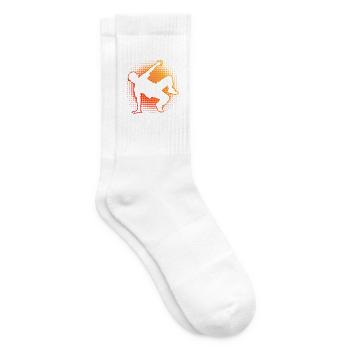 Geschenkidee für den Hip-Hop-Tänzer mit Breakdance - Tennissocken - Weiß - Rechts