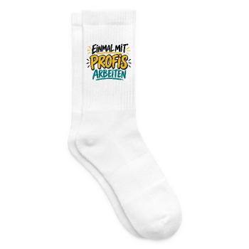 Einmal mit Profis arbeiten - Job - Handwerk - Tennissocken - Weiß - Rechts