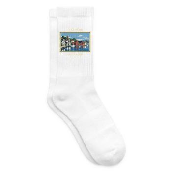 Norwegen Stavanger Vintage Reisemarke - Tennissocken - Weiß - Rechts
