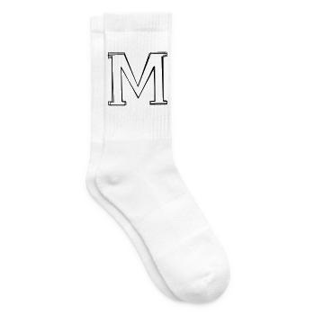 Buchstabe M handgezeichnet - Tennissocken - Weiß - Rechts