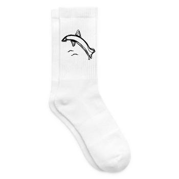 Delfin handgezeichnet - Tennissocken - Weiß - Rechts