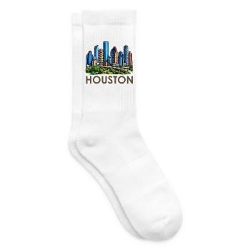 Houston Skyline Stadtlandschaft - Tennissocken - Weiß - Rechts