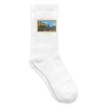 Großbritannien Edinburgh Vintage Reisemarke - Tennissocken - Weiß - Rechts