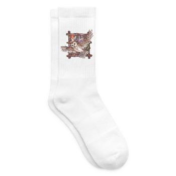 Nacht Schleiereule Magie Fantasy Mythisch Hexe - Tennissocken - Weiß - Rechts