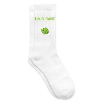 Frog Game Lustiger Frosch | Frosch Geschenk - Tennissocken - Weiß - Rechts