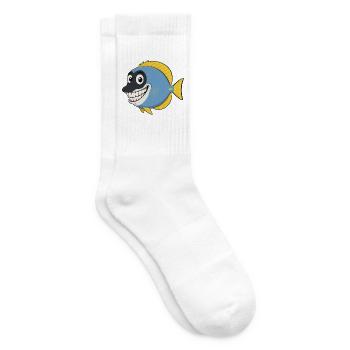 Funny Smile Doktorfisch – White-throated Surgeonfi - Tennissocken - Weiß - Rechts