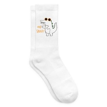 Lustiges Krokodil Oh Snap Dinosaurier Brille - Tennissocken - Weiß - Rechts