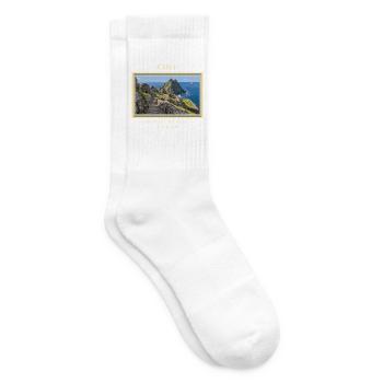 Irland Skellig Michael Vintage Reisemarke - Tennissocken - Weiß - Rechts