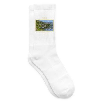 Irland Kylemore Abbey Vintage Reisemarke - Tennissocken - Weiß - Rechts