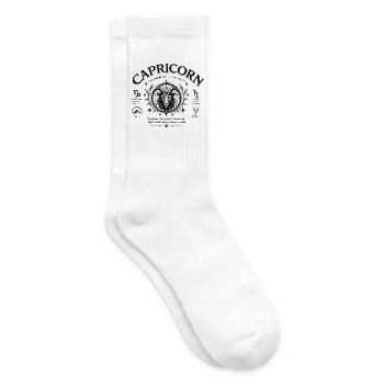 Steinbock-Sternzeichen Hexen-Himmlisches Horoskop - Tennissocken - Weiß - Rechts