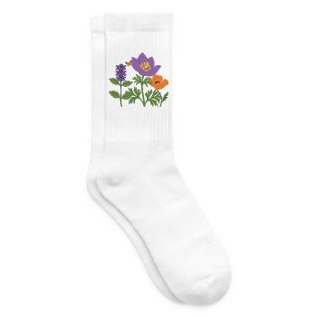 Mohn · Blumenstrauß · Gartenfreunde · Blumen - Tennissocken - Weiß - Rechts