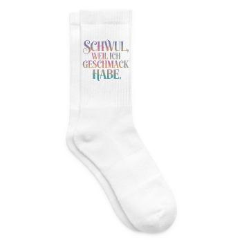 Schwul Weil Ich Geschmack Habe LGBTQ Stolz - Tennissocken - Weiß - Rechts