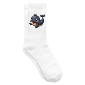 Niedlicher Wal Cartoon - Tennissocken - Weiß - Rechts