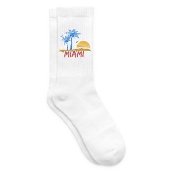 Geschenk für Miami - Tennissocken - Weiß - Rechts