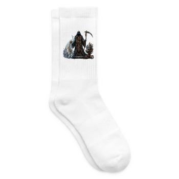 Der Mitternachtspfau – Stea Gothic Elegance - Tennissocken - Weiß - Rechts