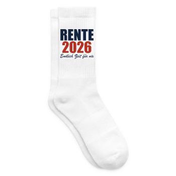 Rente 2026 – Endlich Zeit für nix - Tennissocken - Weiß - Rechts