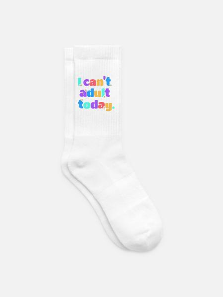 I Can't Adult Today Lustig Retro Spruch Geschenk - Tennissocken - Weiß