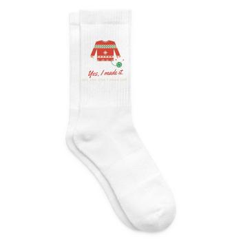 Ja, ich habe es zum Weihnachtspullover gemacht - Tennissocken - Weiß - Rechts