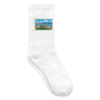 China Wuhan Vintage Reisemarke - Tennissocken - Weiß - Rechts