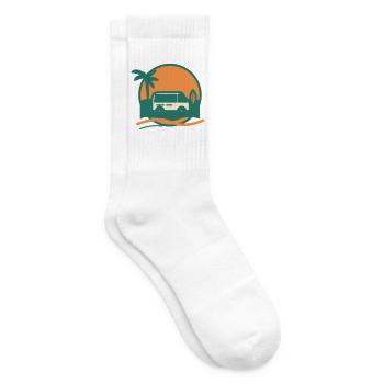 Sonnenuntergang Surfbus am Strand - Tennissocken - Weiß - Rechts