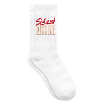 Shut Up And Kiss Me Küss Mich Einfach Valentinstag - Tennissocken - Weiß - Rechts