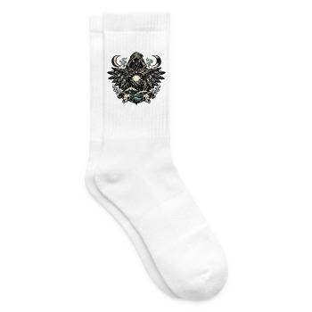 Mondschatten Rabenrunen-Orakel - Tennissocken - Weiß - Rechts