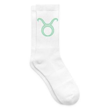 Tierkreiszeichen Stier Pastel Grün - Tennissocken - Weiß - Rechts
