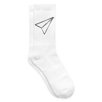 Papierflieger handgezeichnet - Tennissocken - Weiß - Rechts