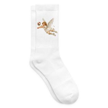 Volleyball Engel Weihnachten Geschenk Vintage - Tennissocken - Weiß - Rechts