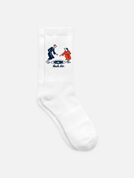 Eisbaden lustig: Nach dir! Geschenk für Eisbader - Tennissocken - Weiß