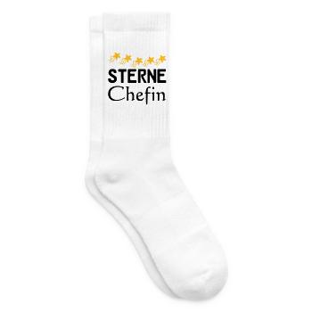 Sterne Chefin Geschenk - Tennissocken - Weiß - Rechts