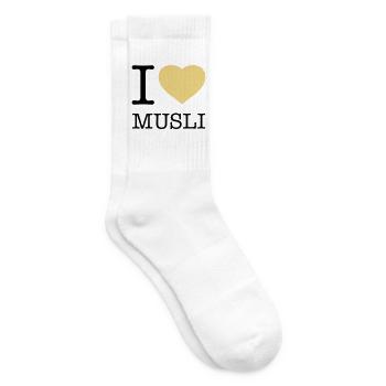 I LOVE MUSLI Müsli - Tennissocken - Weiß - Rechts