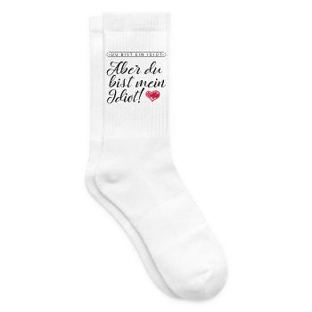 LIEBE / VALENTINSTAG: Mein Idiot - Tennissocken - Weiß - Rechts