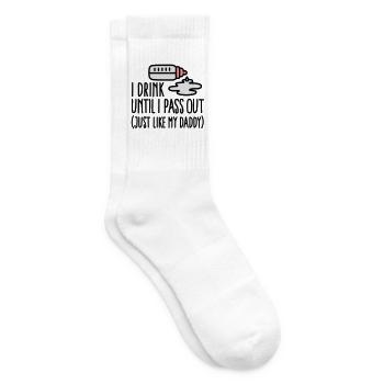 I drink until I pass out just like my daddy - Tennis socks - white - Right