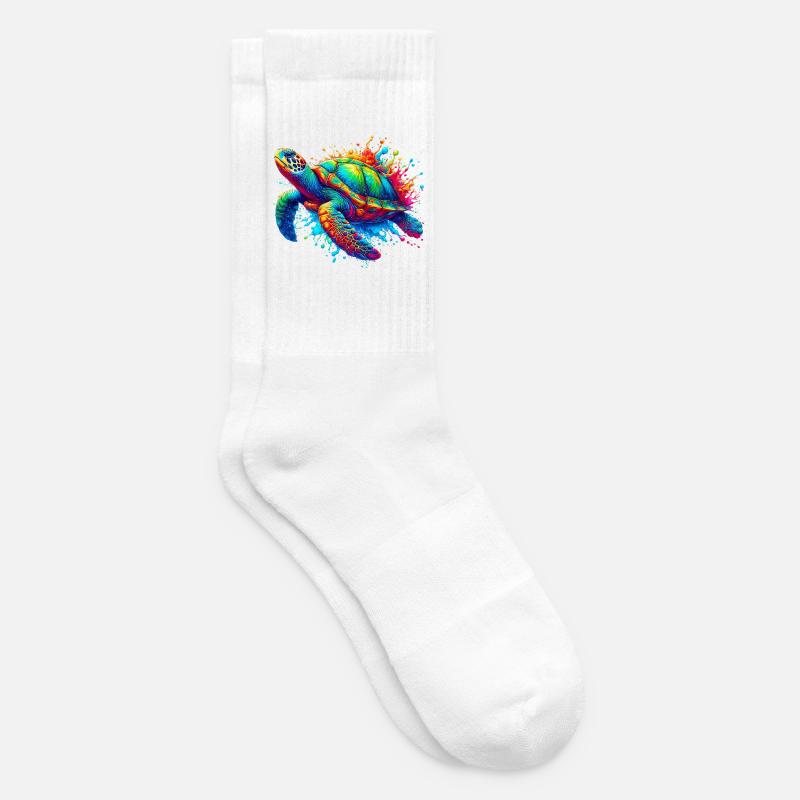 Schildkröte - Tennissocken - Weiß