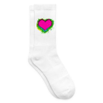 buntes Herz - Tennissocken - Weiß - Rechts