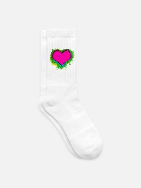 buntes Herz - Tennissocken - Weiß