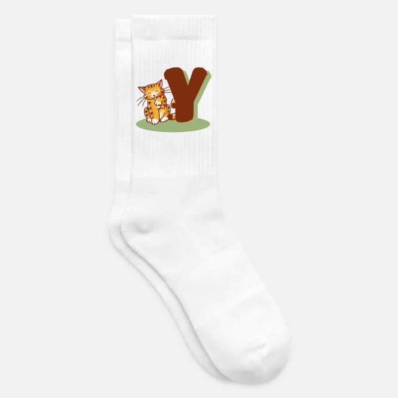 Katze Buchstabe Y - Tennissocken - Weiß