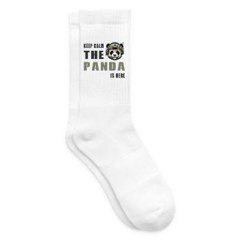 Taktischer Panda – Keep Calm - Tennissocken - Weiß - Rechts