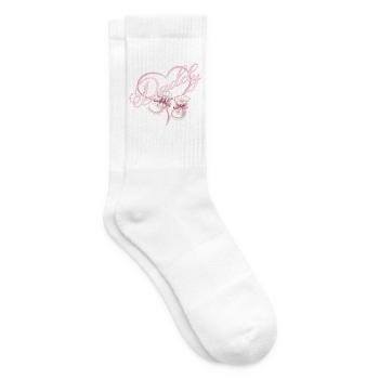 Papa avec fille coeur bébé chaussures rose - Chaussettes de tennis - blanc - Droite