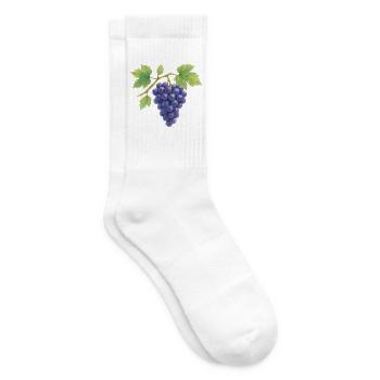 Grapes watercolor illustration - Tennis socks - white - Right