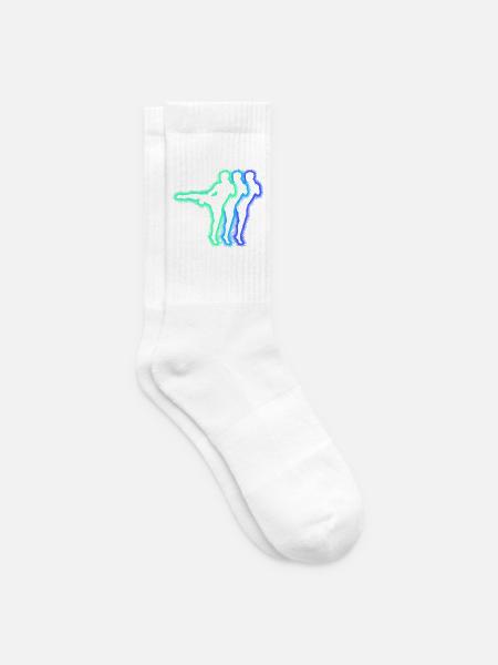 Muay Thai Kickboxer Silhouetten Jungen Kickboxen - Tennissocken - Weiß