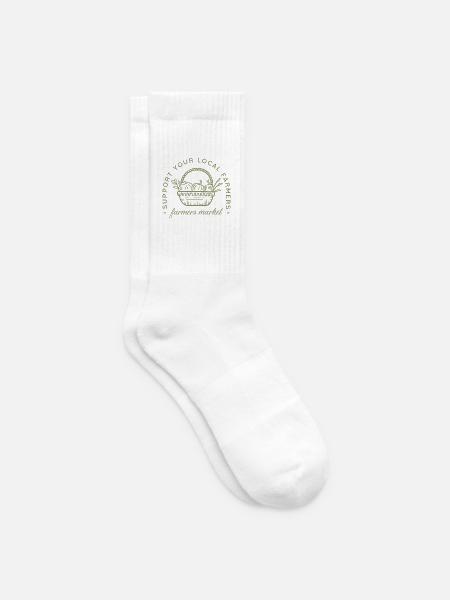 Unterstützen Sie Ihren lokalen Bauernmarkt-Ernährungshändler - Tennissocken - Weiß