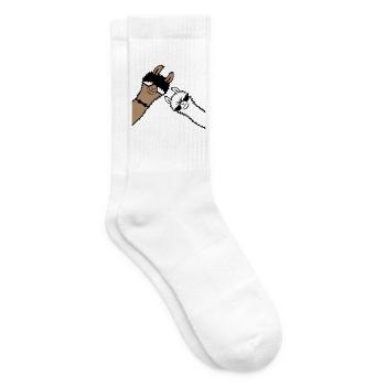 2 Coole Lamas Sonnenbrillen Lustige Nerd Freunde - Tennissocken - Weiß - Rechts