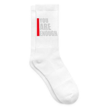 You Are Enough Selbstliebe Motivationsspruch Zitat - Tennissocken - Weiß - Rechts