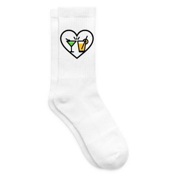 Cocktails Heart Summer Party Beach Gift - Tennis socks - white - Right
