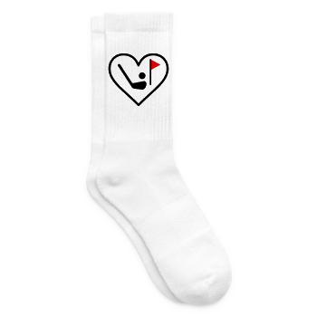 Golf Heart Club Ball Sport Geschenk - Tennissocken - Weiß - Rechts
