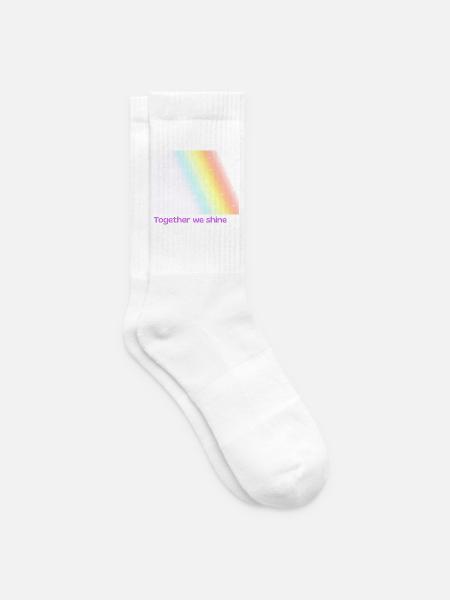 Pride / CSD / LGBTQ+ Design "together we shine" - Tennissocken - Weiß