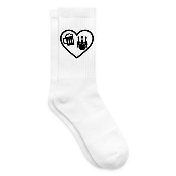 Heart Beer Bowling-Humor - Tennissocken - Weiß - Rechts