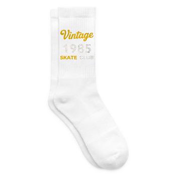 Vintage 1985 Skate Club Retro Geburtsjahr Geschenk - Tennissocken - Weiß - Rechts